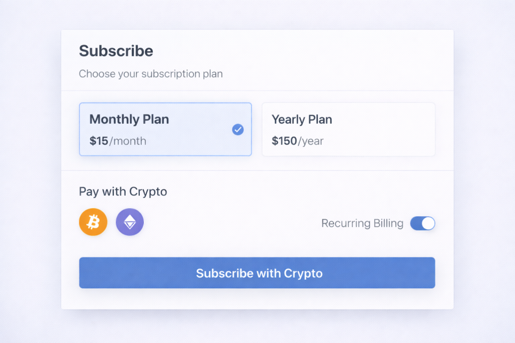 recurring crypto payments